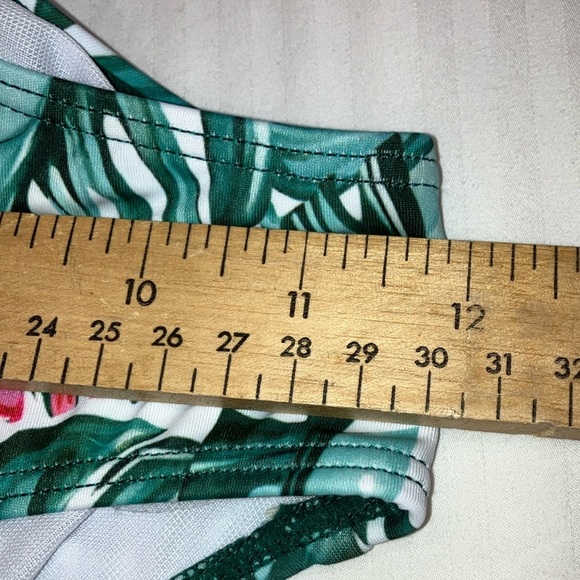 NEW large women’s Tropical Leaf Print high rise Bikini Bottoms - Picture 9 of 9